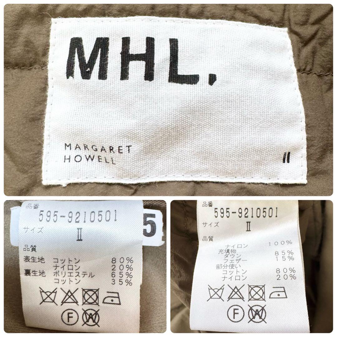 【美品】MHL. エムエイチエル ステンカラーコート ダウン ライナー ロング