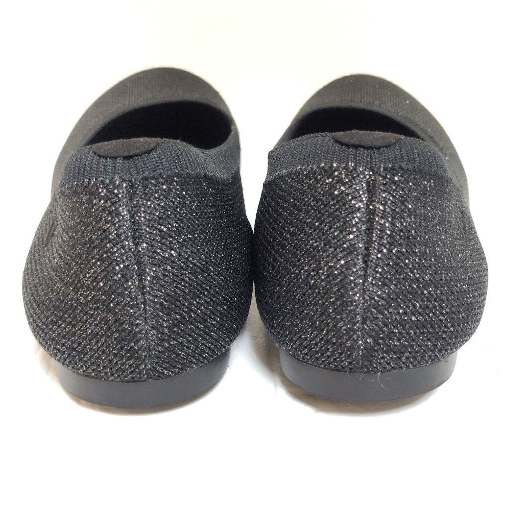 【極美品】VIVAIA フラットシューズ ラメ ブラック 黒25cm 39.5