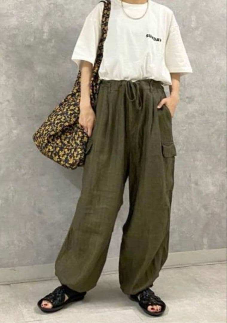 とも journalstandard luxe リネンヘリンカーゴパンツ