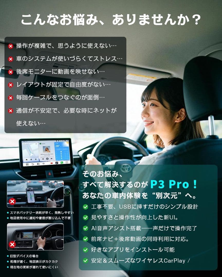 Ottocast P3 Pro リモコンセット 新品 CarPlay対応