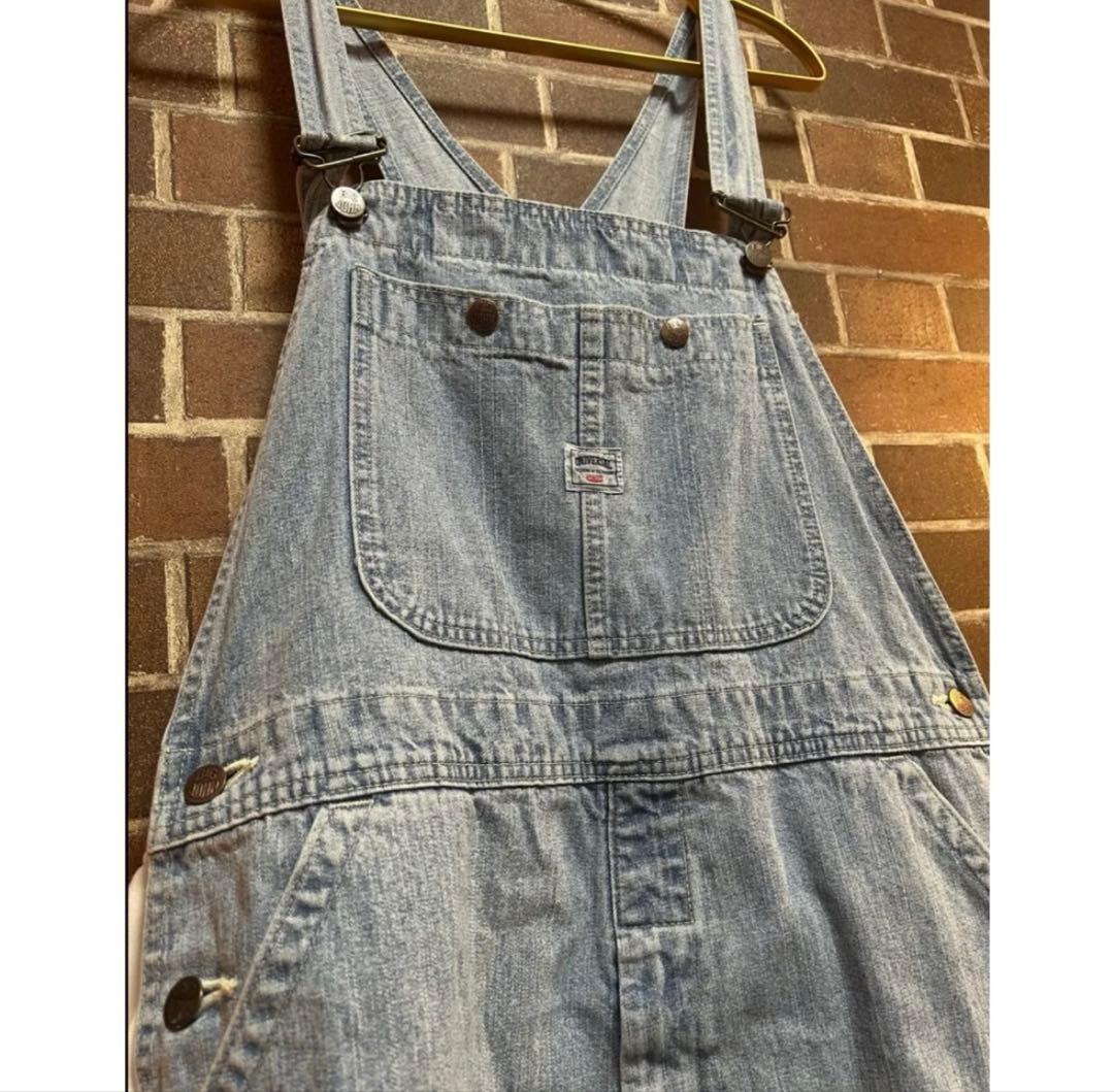 magoo リメイク 古着デニム✕ラインジャージ ドッキングオーバーオール