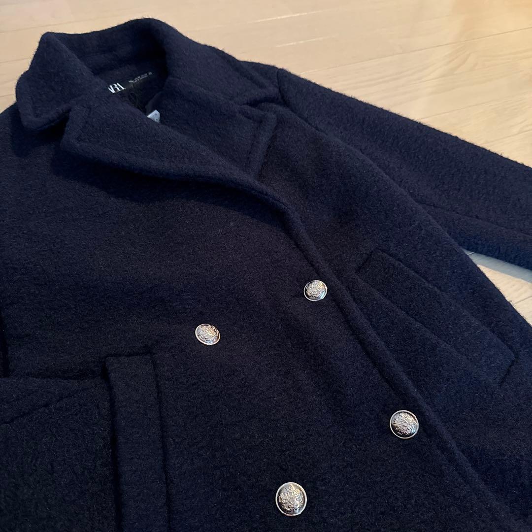 ZARA ブークレーダブルブレストピーコート サイズXS