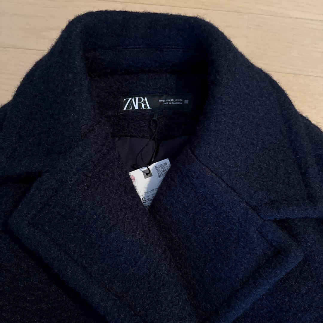 ZARA ブークレーダブルブレストピーコート サイズXS