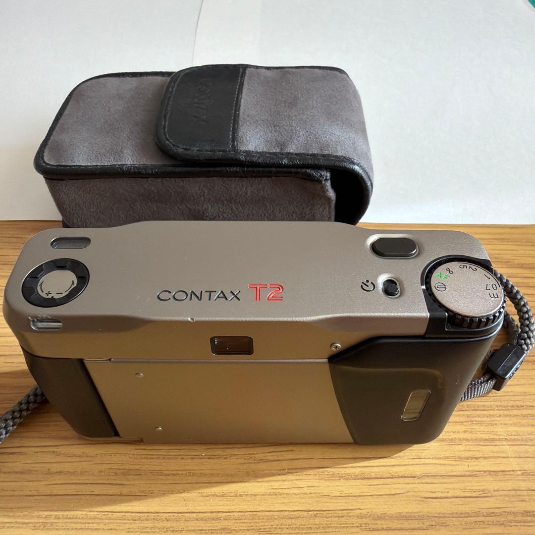 【動作確認済】CONTAX T2 チタンシルバー 35mmフィルムカメラ