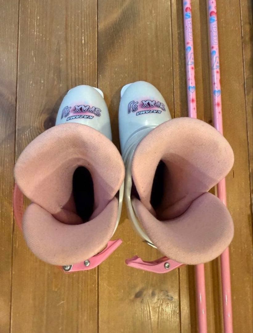 女の子 スキー板、ストック、ブーツセット　116㎝