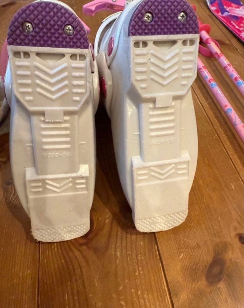 女の子 スキー板、ストック、ブーツセット　116㎝