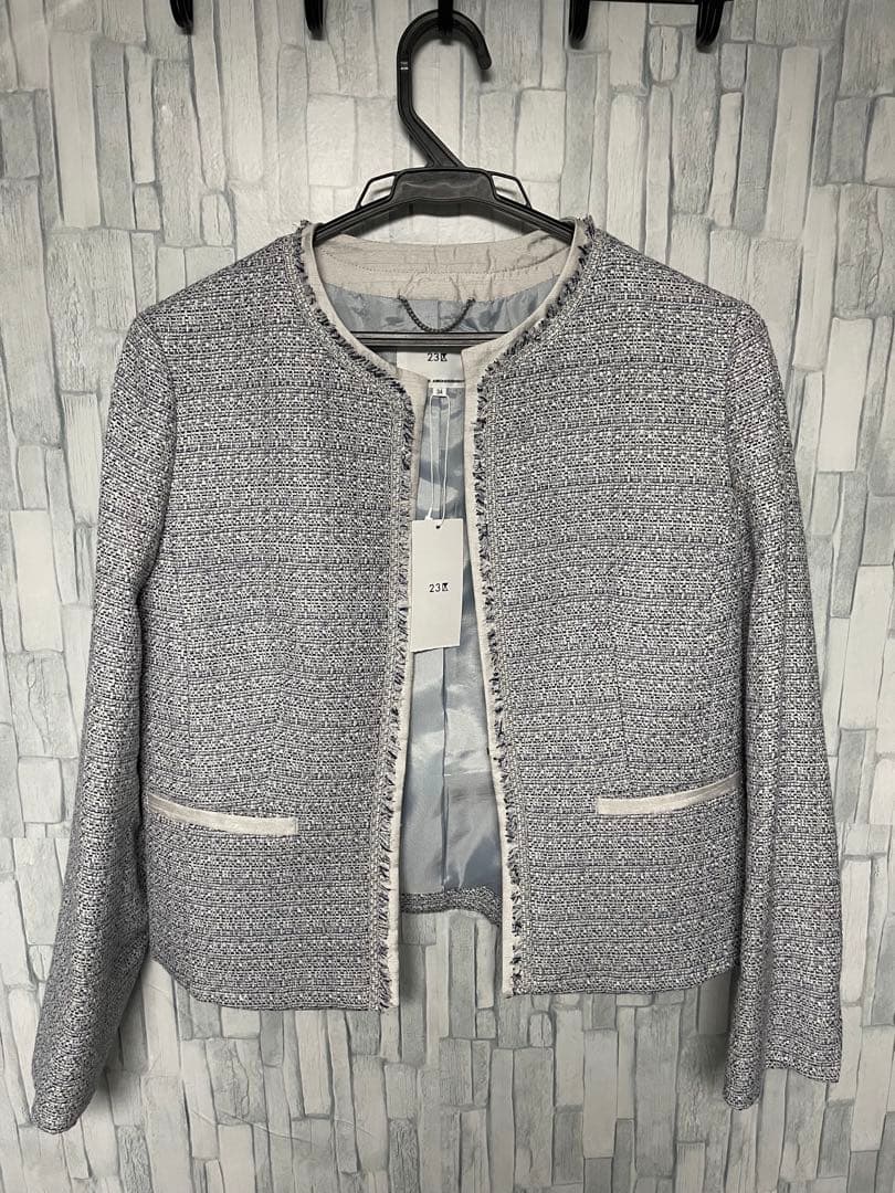 入学式【23区 ニジュウサンク】新品　セレモニーツイードノーカラージャケット