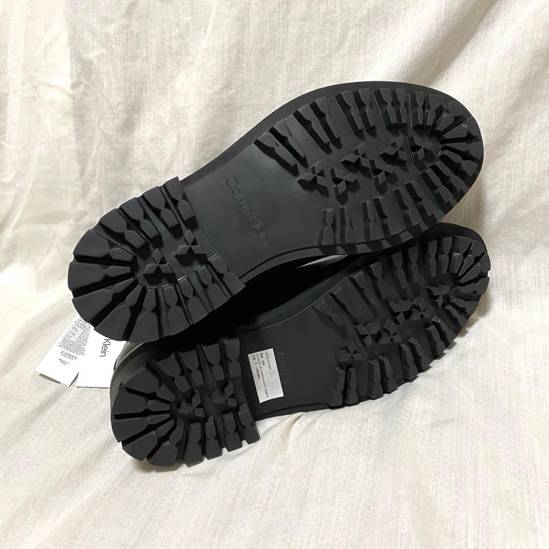 新品 本物 正規品 カルバンクライン メンズ レザー サイドゴアブーツ 黒