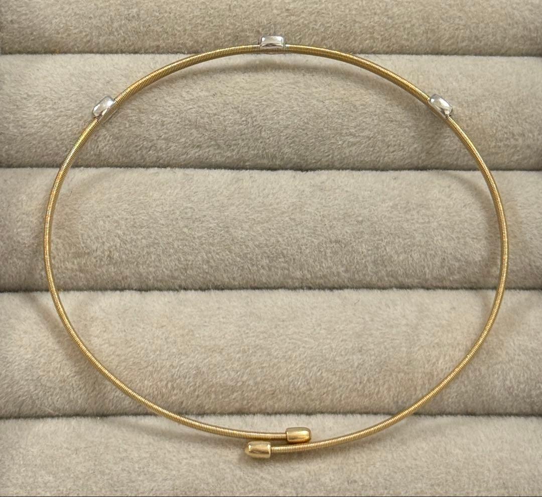 acoco　K18デザインバングル　ブレスレット　イエローゴールド　ダイヤ