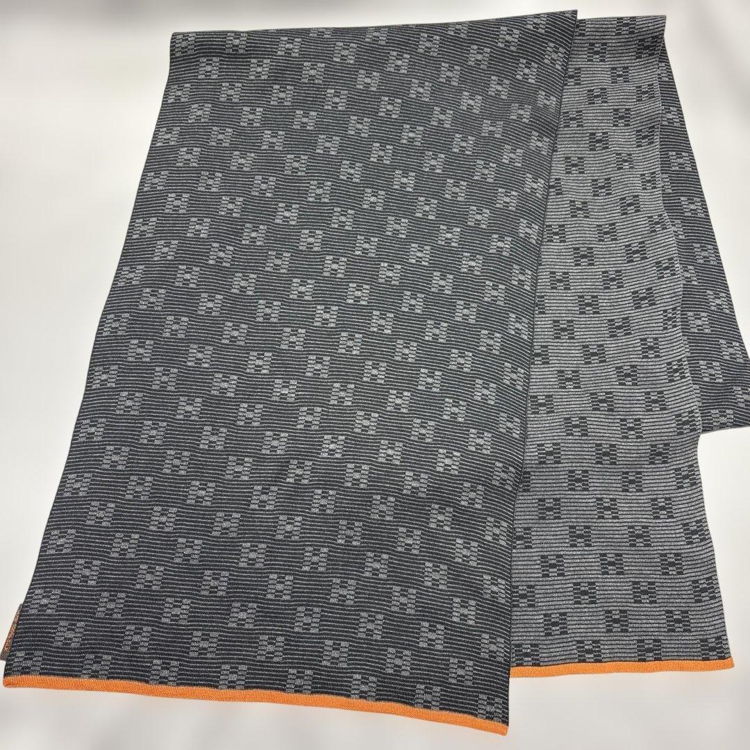 J☆HERMES☆リバーシブルロゴマフラー