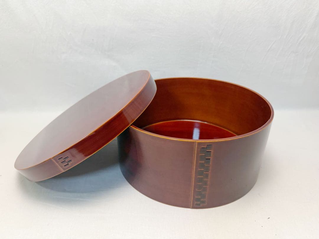 未使用 茶道具 紅 飛騨春慶塗 天然木製 茶櫃 伝統工芸 元箱