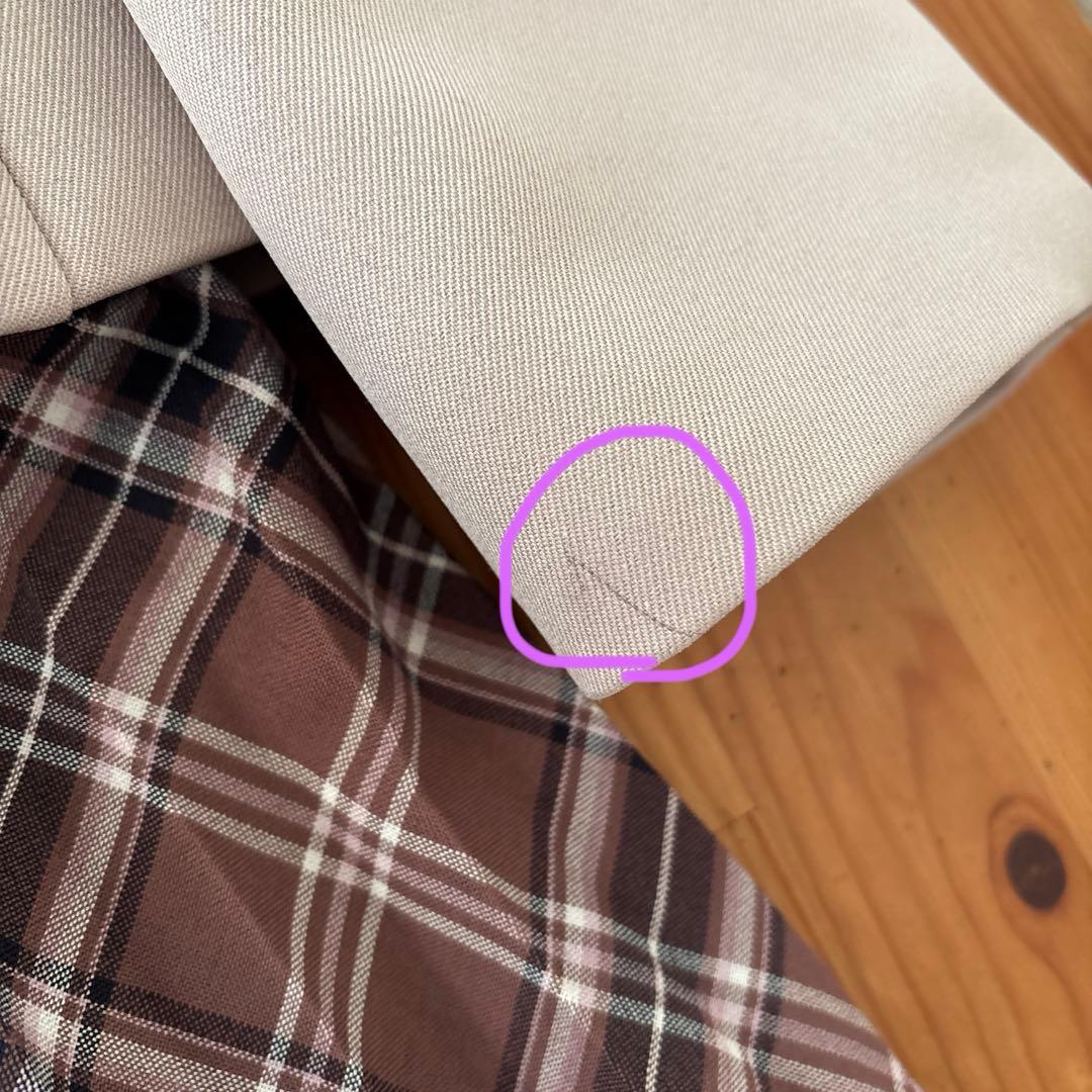 卒業式　女の子　ピンク　ベージュ160 プリーツ　チェック　セットフォーマル