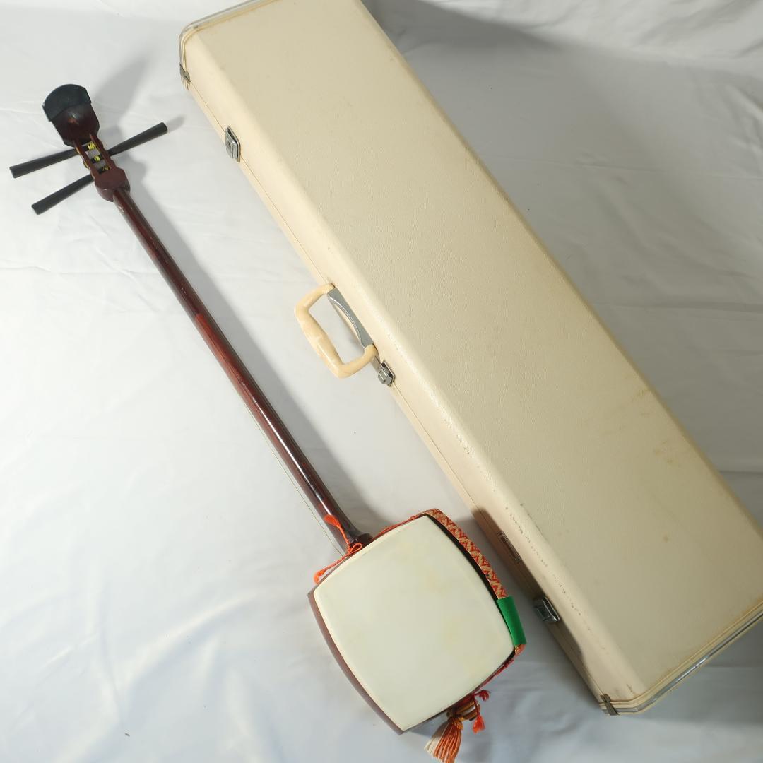 三味線 細棹 ハードケース 撥 付属 長唄 和楽器 E03