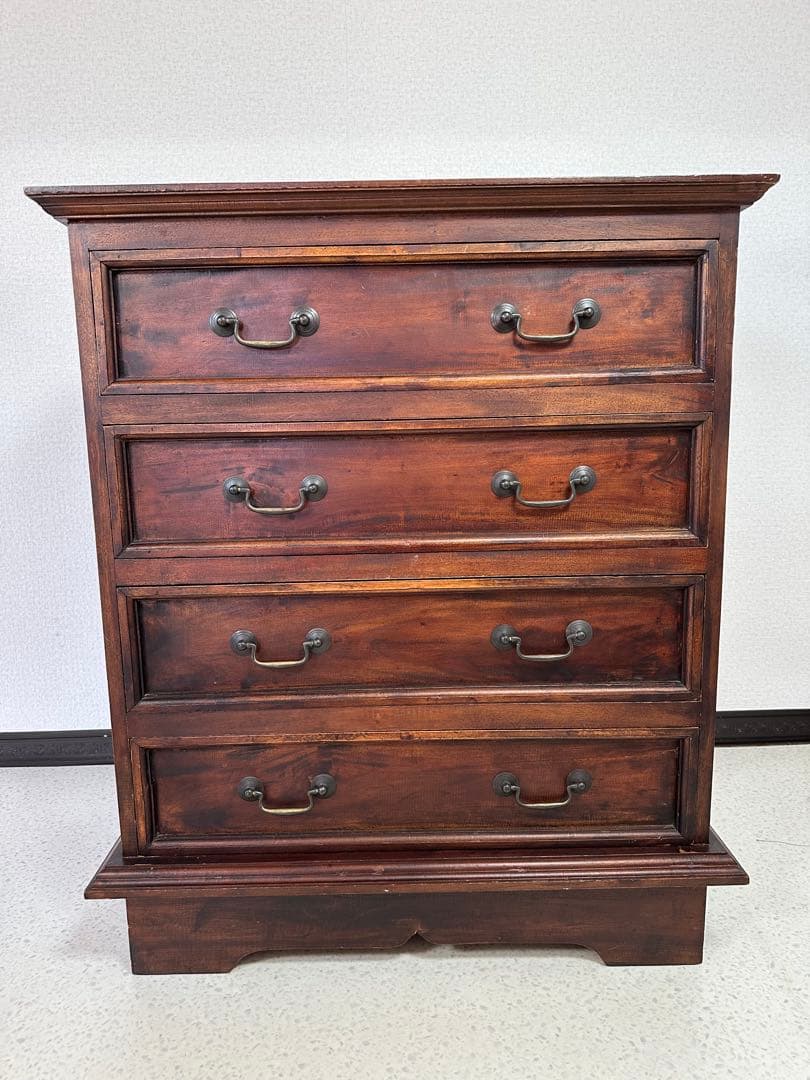 イギリス製 英国 クラシック 4段 チェスト オーク材 無垢材タンス ※i4※