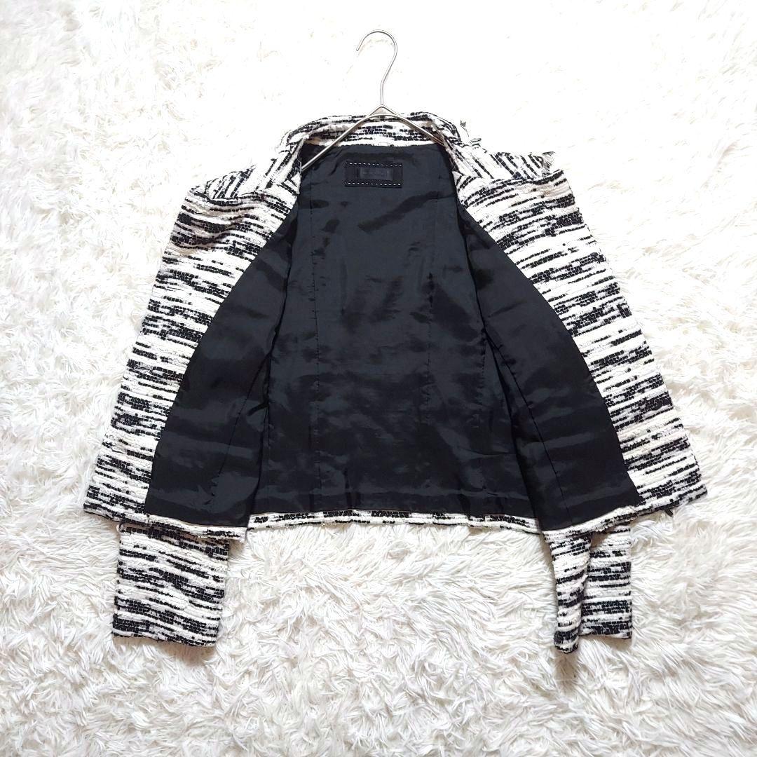 トゥービーシック　大きいサイズ　美品　ツイードジャケット　モノトーン　フォーマル