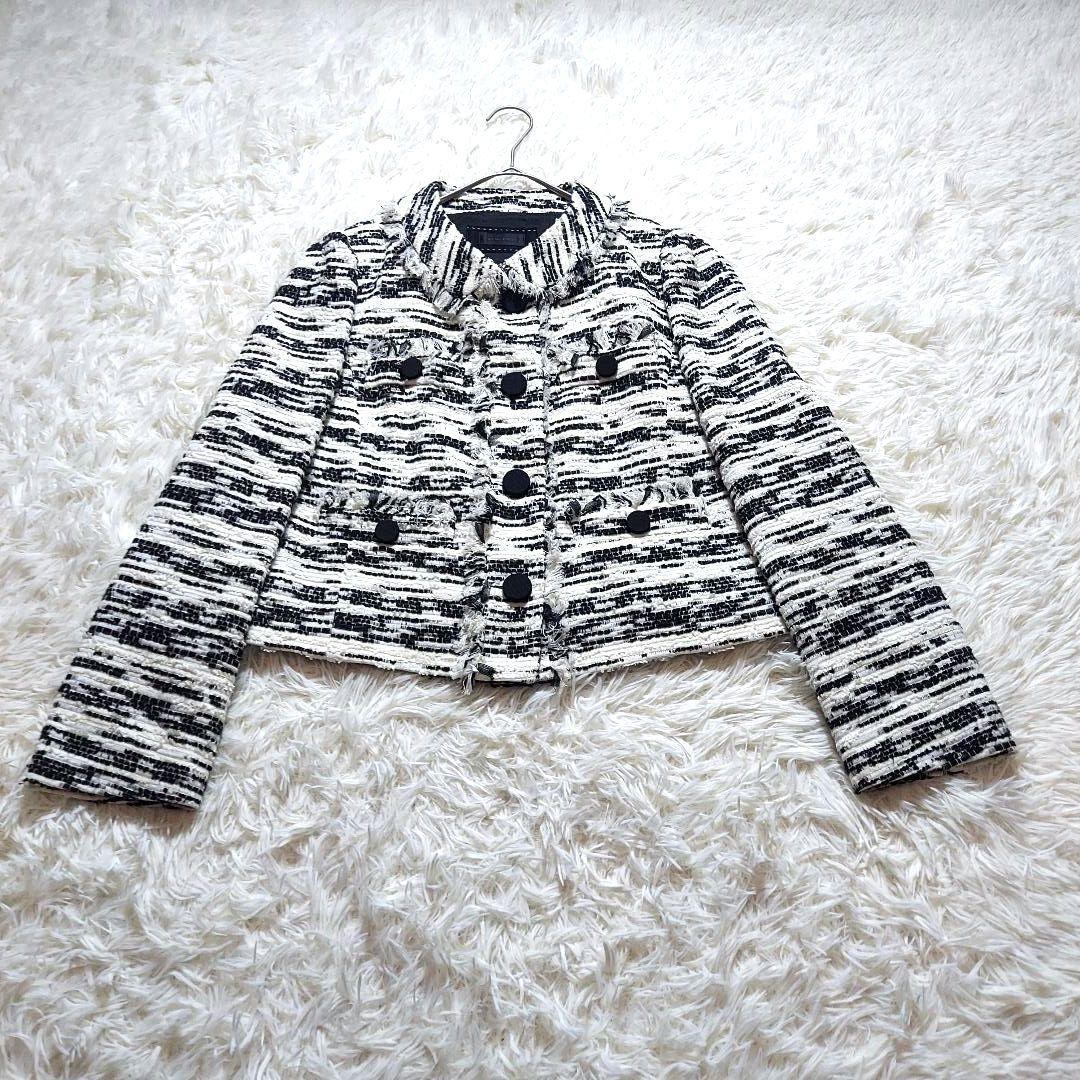 トゥービーシック　大きいサイズ　美品　ツイードジャケット　モノトーン　フォーマル