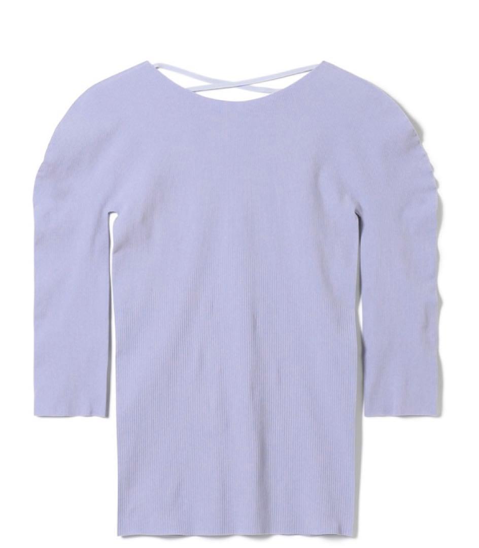 ノーソーイングニット　バッククロス　ラベンダー