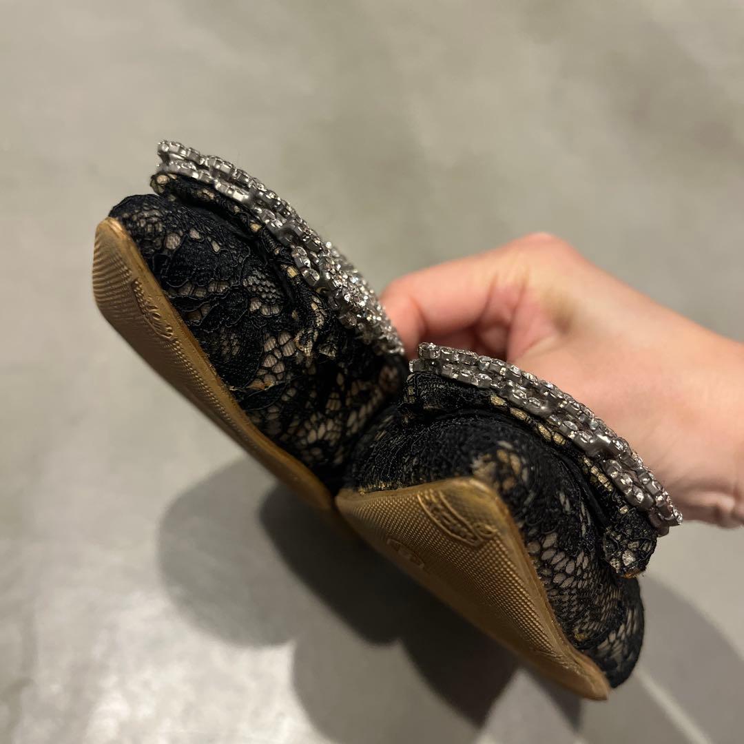 ※11月限定値下げ PIPPICHIC 黒ビジューレースパンプス