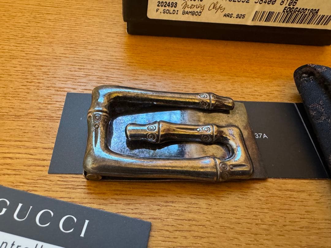 歳末値下げ！GUCCI マネークリップ バンブー期　シルバー925