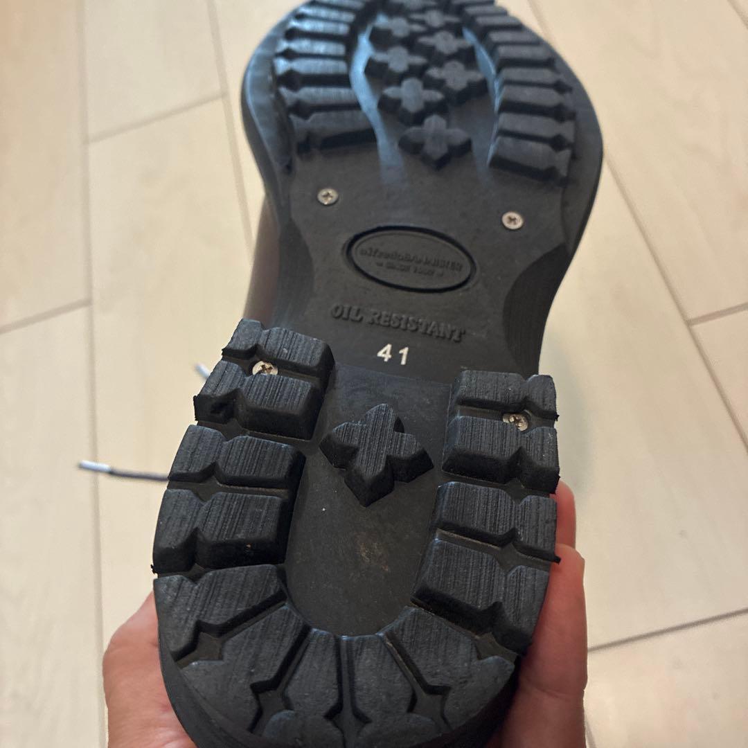 ブラウンレザーミリタリーブーツ　アルフレッドバニスタ