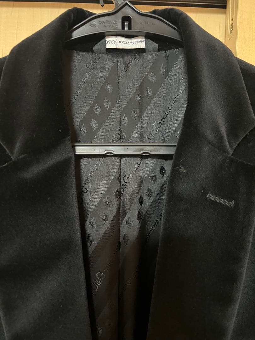 DOLCE&GABBANA テーラードジャケット ロゴ裏地 ブラック