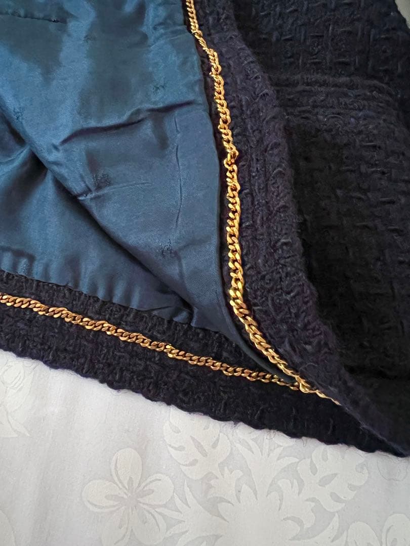 CHANEL シャネル ネイビー ツイード スーツ 美品