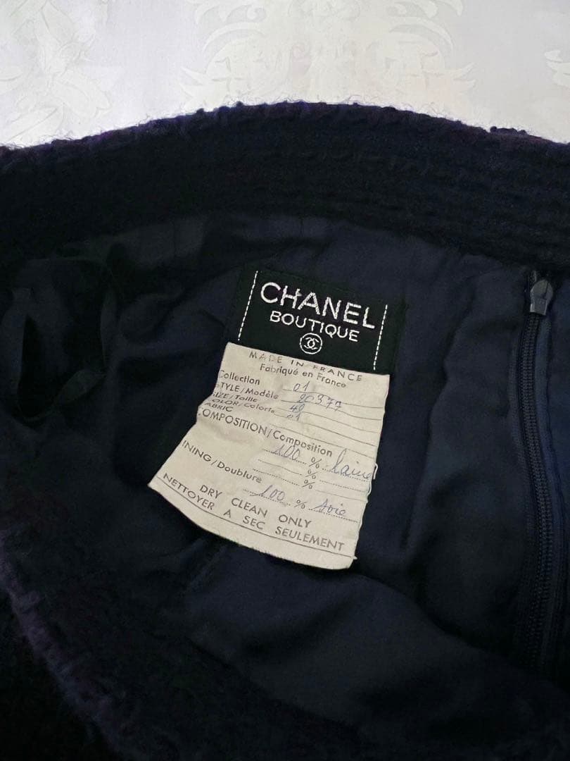 CHANEL シャネル ネイビー ツイード スーツ 美品