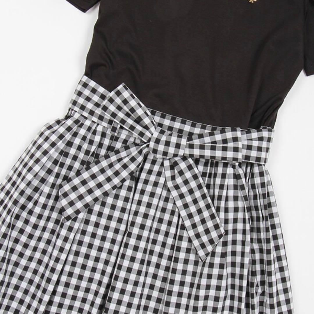 ケイトスペード　ギンガムドッキングチェック ワンピース 半袖　140 新品