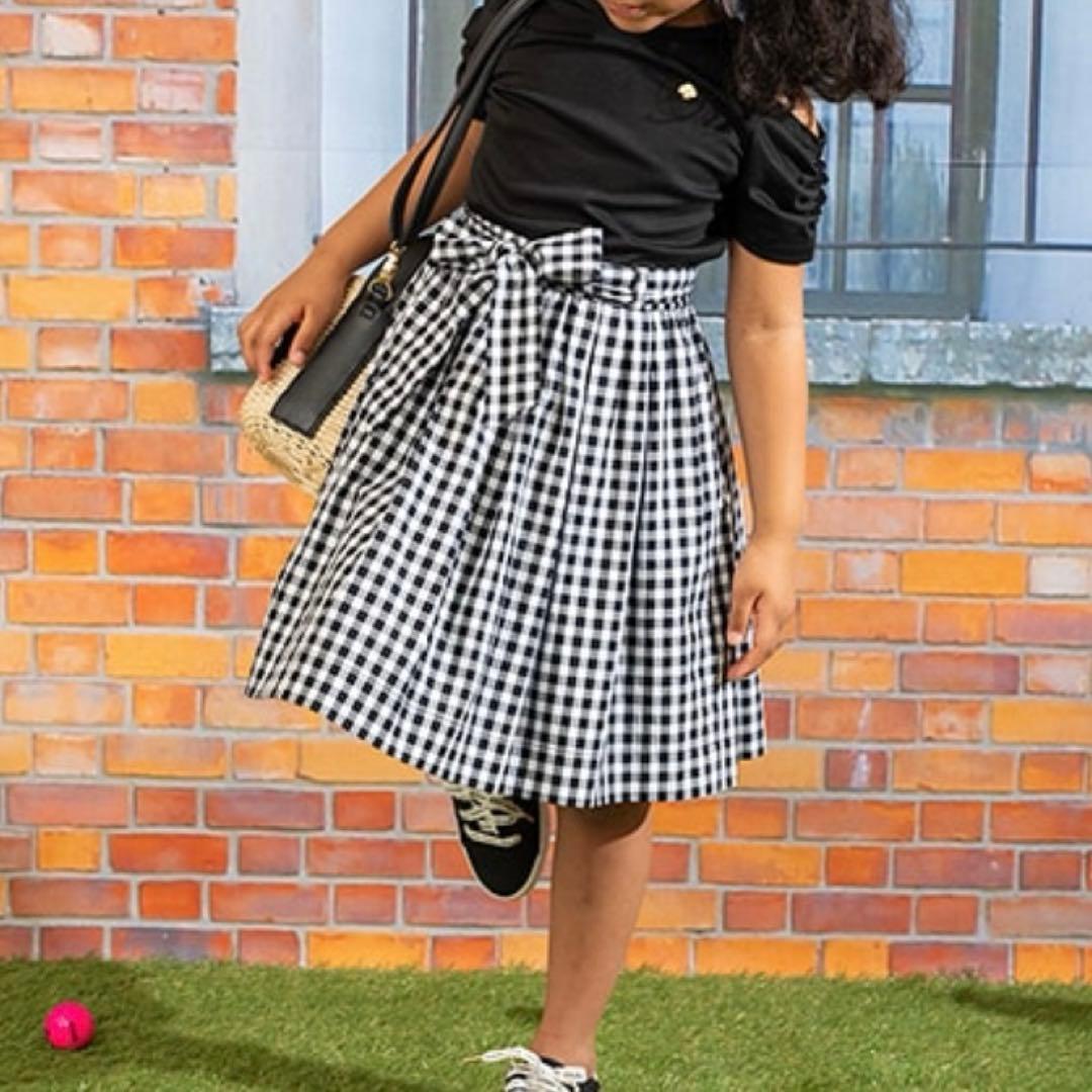 ケイトスペード　ギンガムドッキングチェック ワンピース 半袖　140 新品