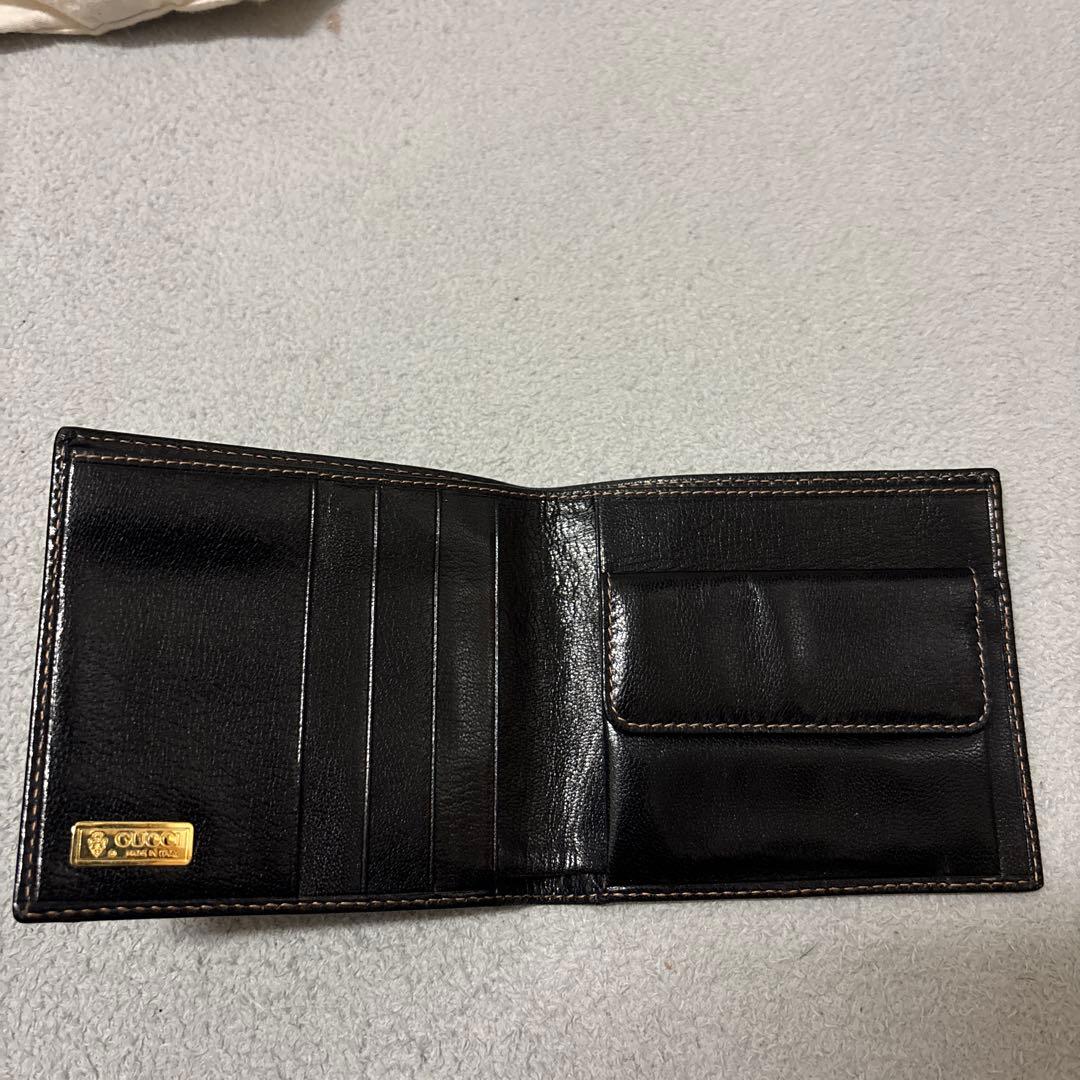 N*G様 GUCCI ブラックレザー 二つ折り財布
