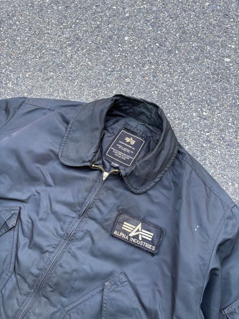 90s ALPHA CWU-45P フライトジャケット MA-1 ブラック