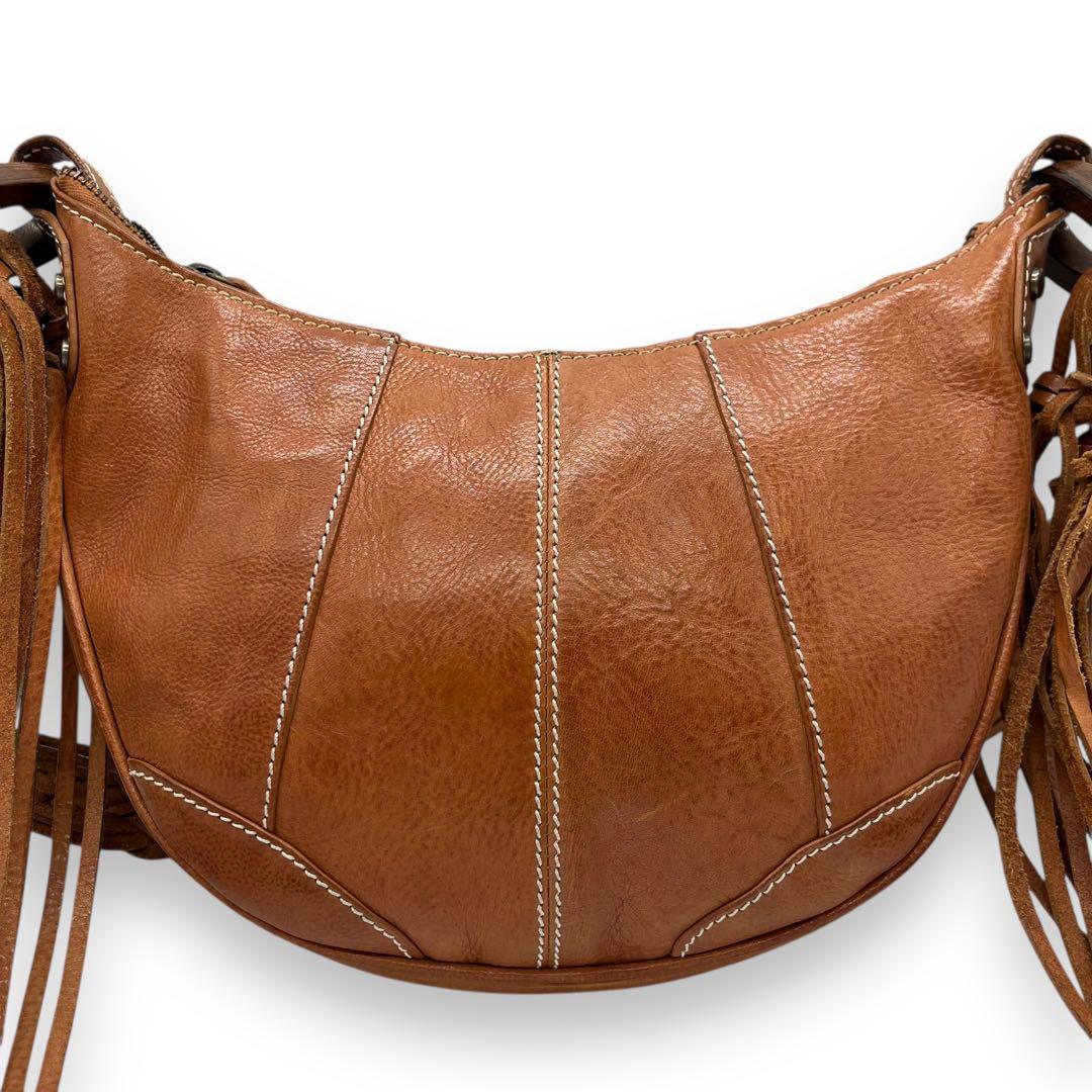 極美品■ドルチェ&ガッバーナ 編み込み ワンショルダー ホーボーバッグ フリンジ