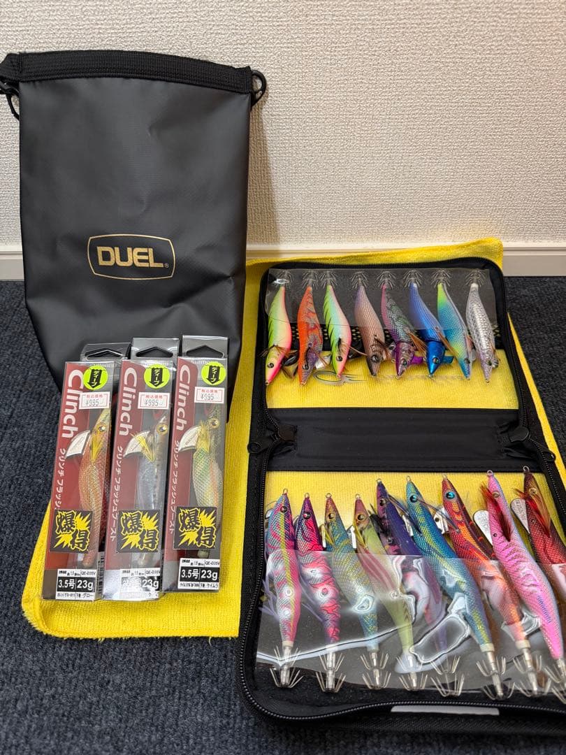 エギセット（デュエル非売品バック、ダイワエギケース付き）
