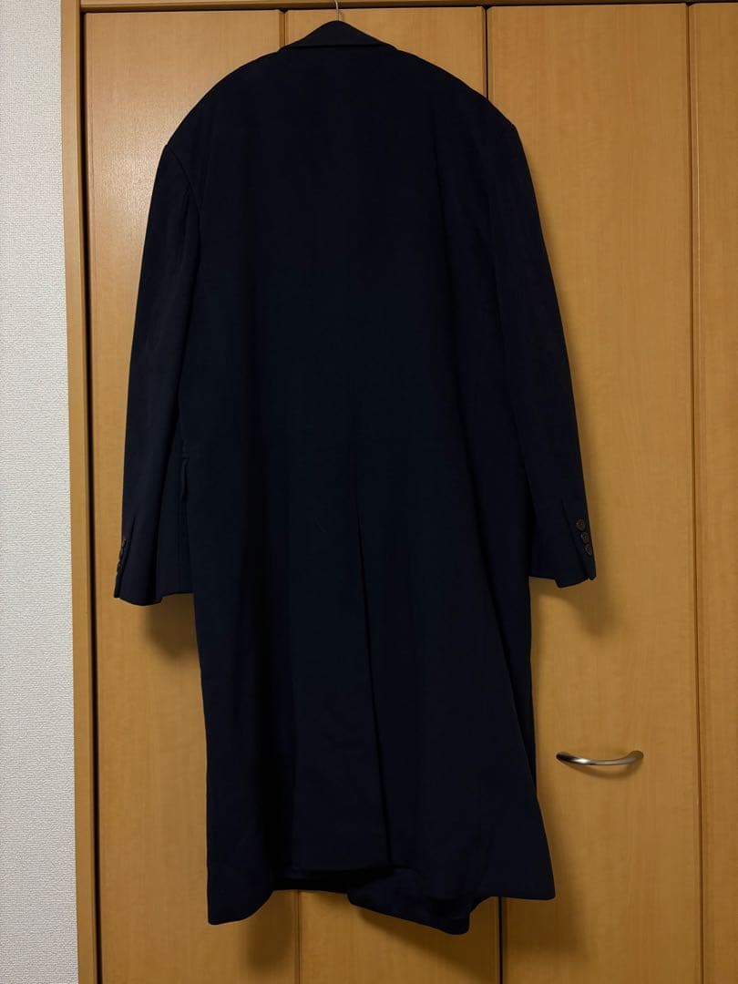 LANVIN ネイビー ダブルブレスト チェスターコート