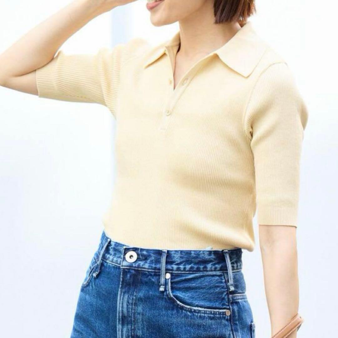 トップス AURALEE GIZA HIGH GAUGE RIB KNIT POLO 1