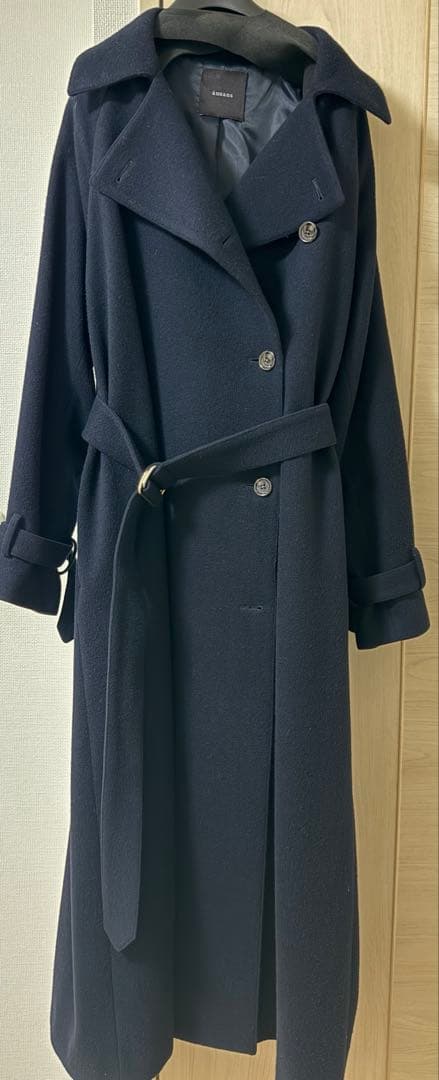 anuans ウールトレンチコート ネイビー NAVY Mサイズ