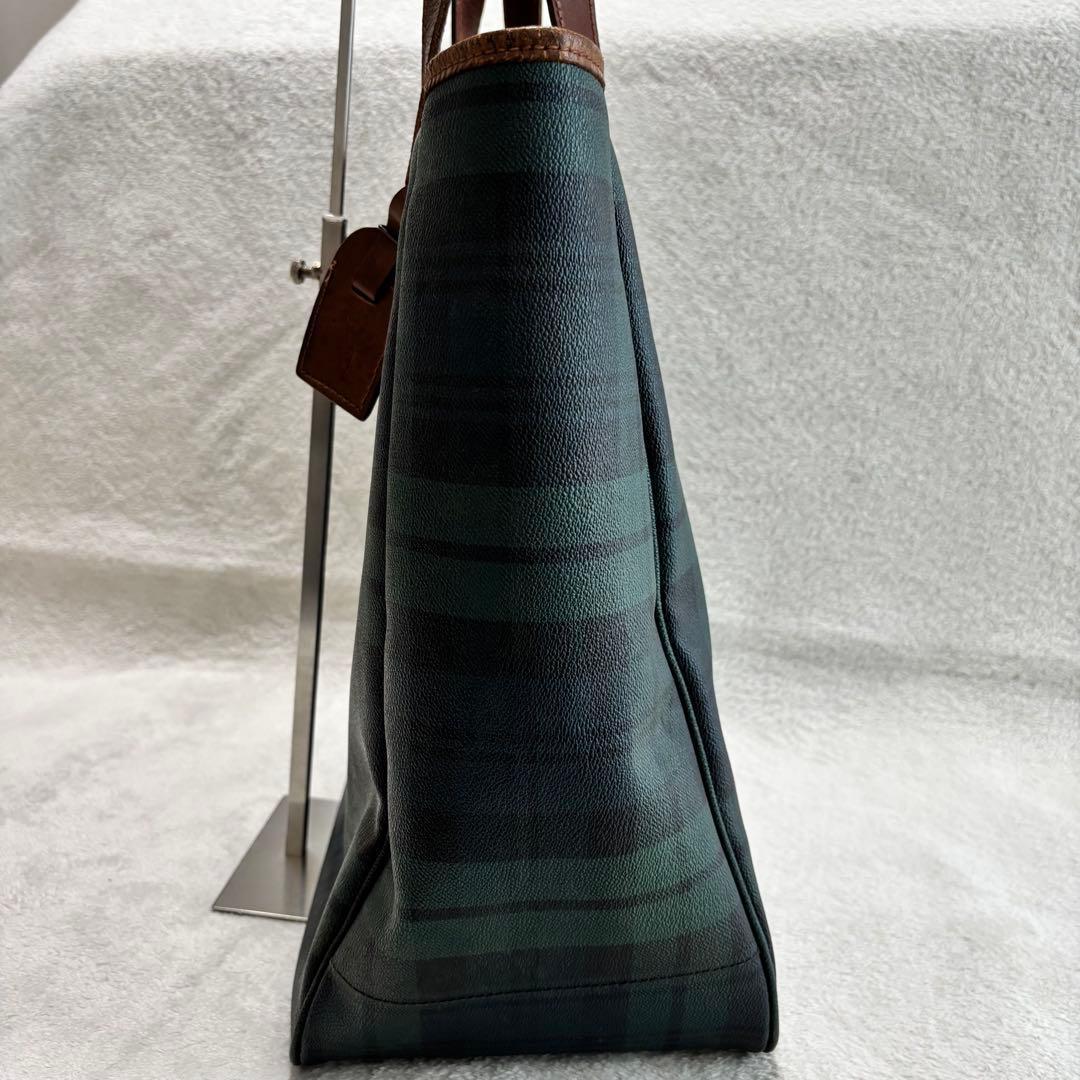 ✨美品✨ ポロラルフローレン ブラックウォッチ トートバッグ PVCレザー 緑