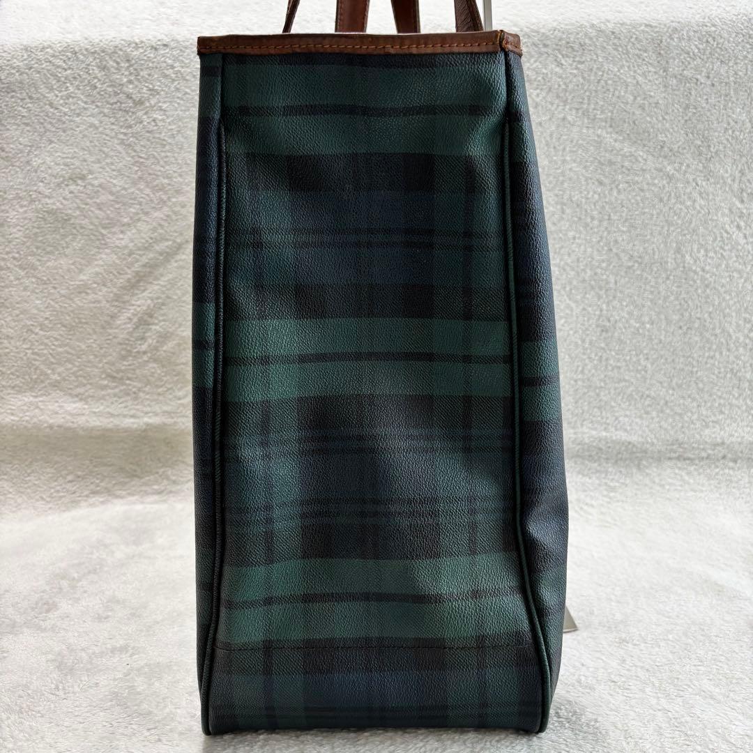 ✨美品✨ ポロラルフローレン ブラックウォッチ トートバッグ PVCレザー 緑