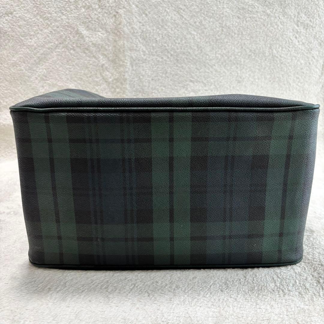 ✨美品✨ ポロラルフローレン ブラックウォッチ トートバッグ PVCレザー 緑