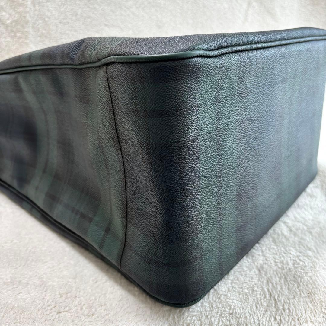 ✨美品✨ ポロラルフローレン ブラックウォッチ トートバッグ PVCレザー 緑