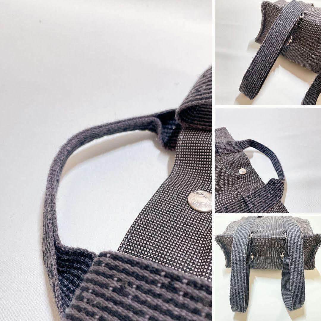 エルメス 　スクエア　Hロゴリュック　ハンドバッグ 　ブラック エールライン