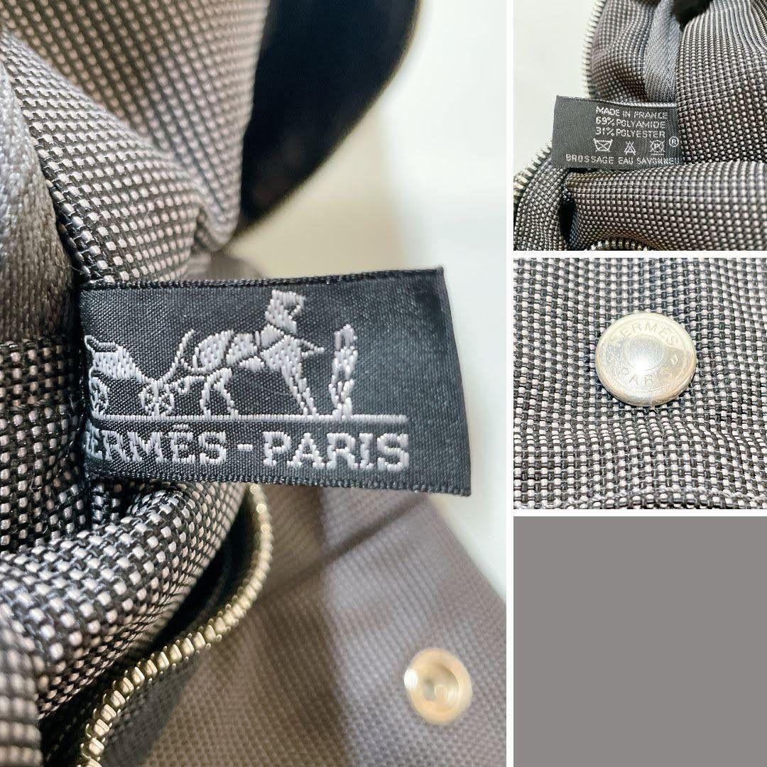 エルメス 　スクエア　Hロゴリュック　ハンドバッグ 　ブラック エールライン