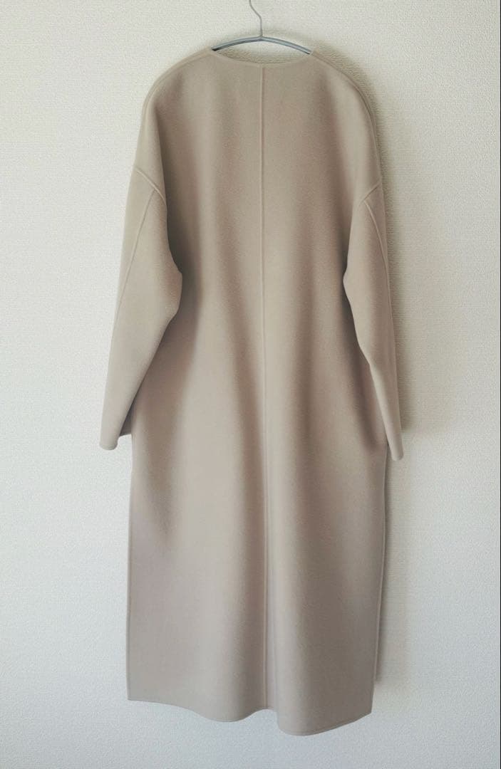 Whim Gazette ノーカラーリバーロングコート 定価99000円