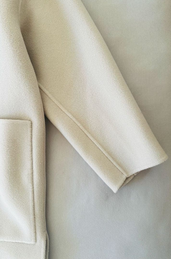 Whim Gazette ノーカラーリバーロングコート 定価99000円