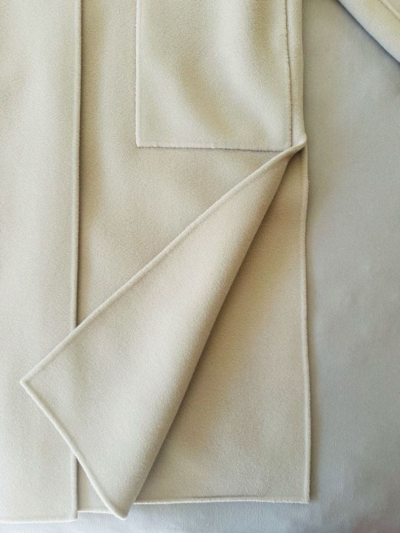 Whim Gazette ノーカラーリバーロングコート 定価99000円