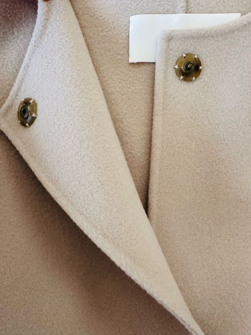 Whim Gazette ノーカラーリバーロングコート 定価99000円