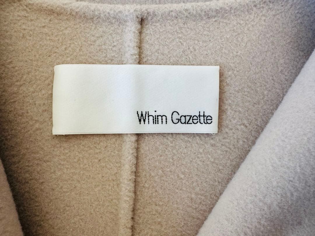 Whim Gazette ノーカラーリバーロングコート 定価99000円