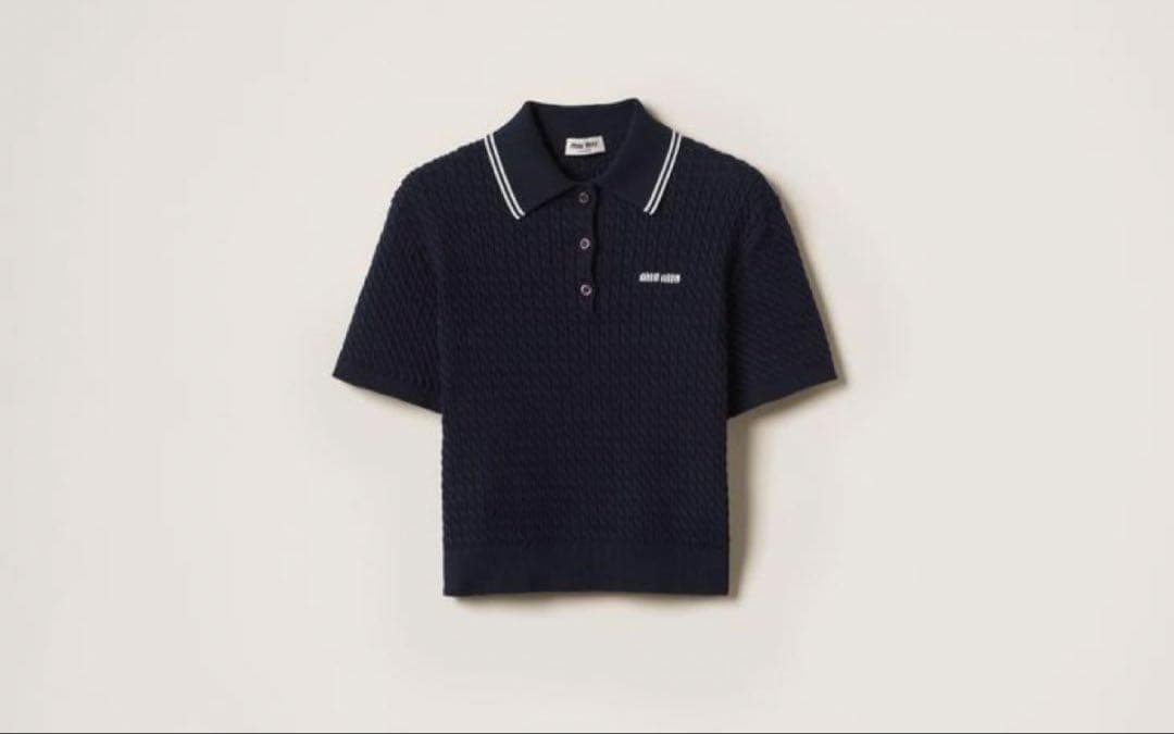 正規品未使用　MIU MIU ネイビー ポロシャツ 38