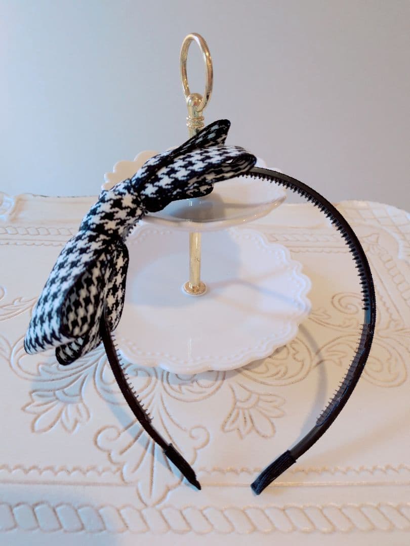 【R・カ】リボン・カチューシャ(クリスタルストーン)