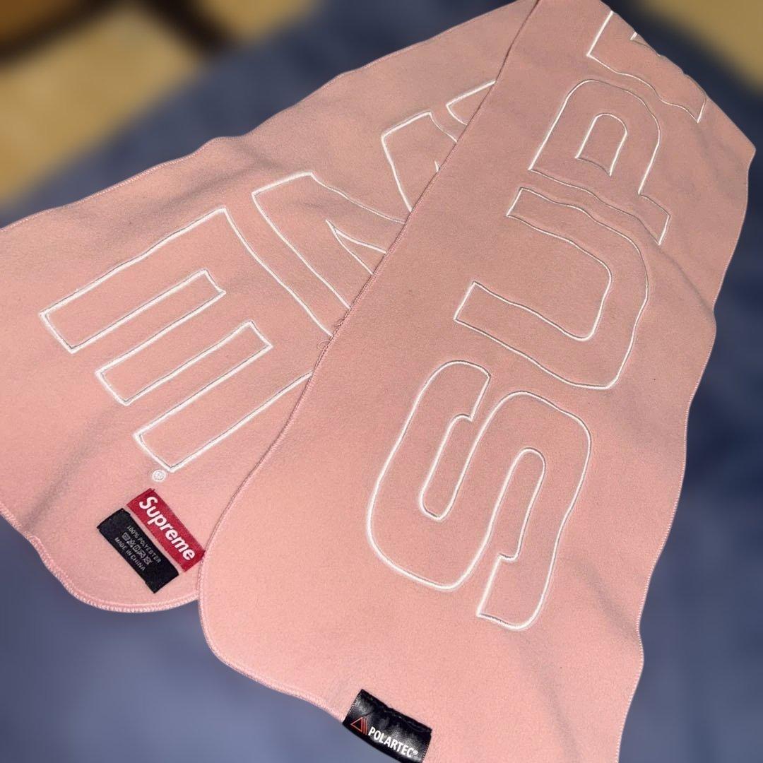 Supreme フリース マフラー ピンク POLARTEC スカーフ レア